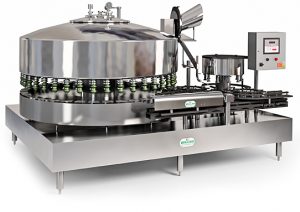 A Filler Specialties gravity bottle filling machine